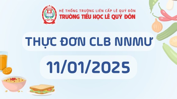 Thực đơn CLB NNMƯ ngày 11/01/2025