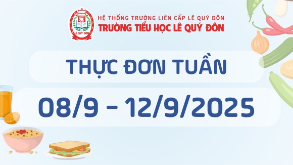 Thực đơn 08/9 đến 12/9/2025