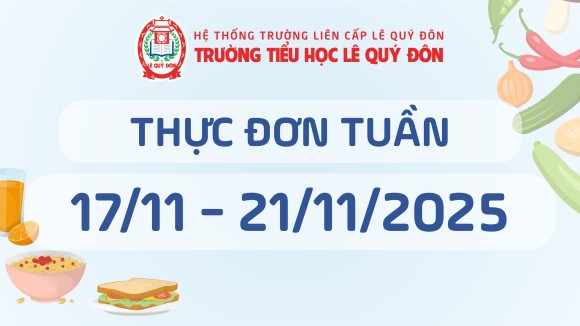 Thực đơn 17/11 đến 21/11/2025