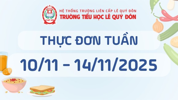 Thực đơn 10/11 đến 14/11/2025