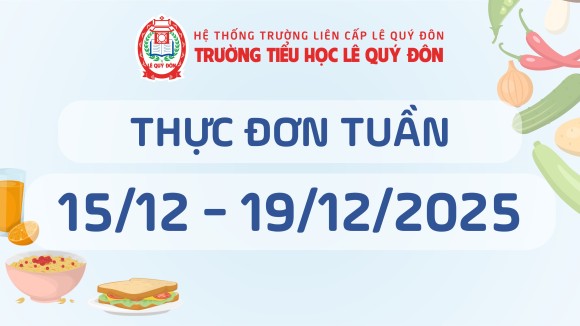 Thực đơn 15/12 đến 19/12/2025