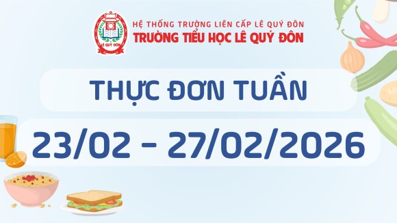 Thực đơn 23/02 đến 27/02/2026