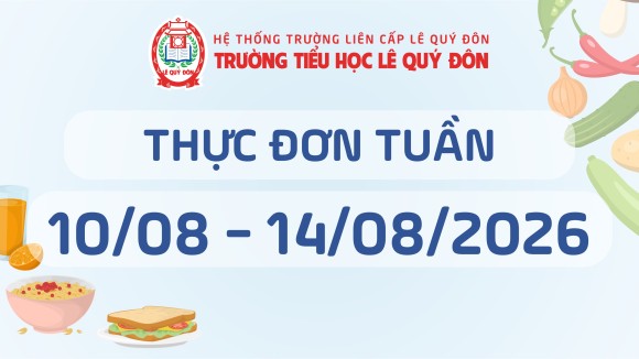 Thực đơn 10/08 đến 14/08/2026