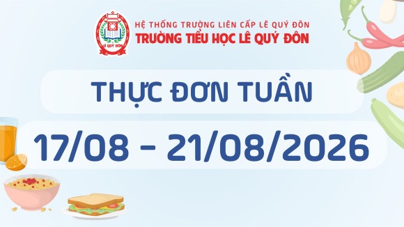 Thực đơn 17/08 đến 21/08/2026