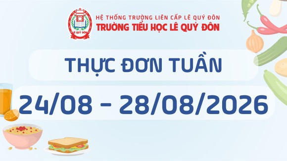 Thực đơn 24/08 đến 28/08/2026