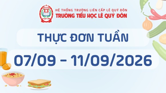 Thực đơn 07/09 đến 11/09/2026