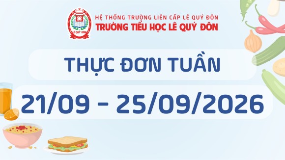 Thực đơn 21/09 đến 25/09/2026
