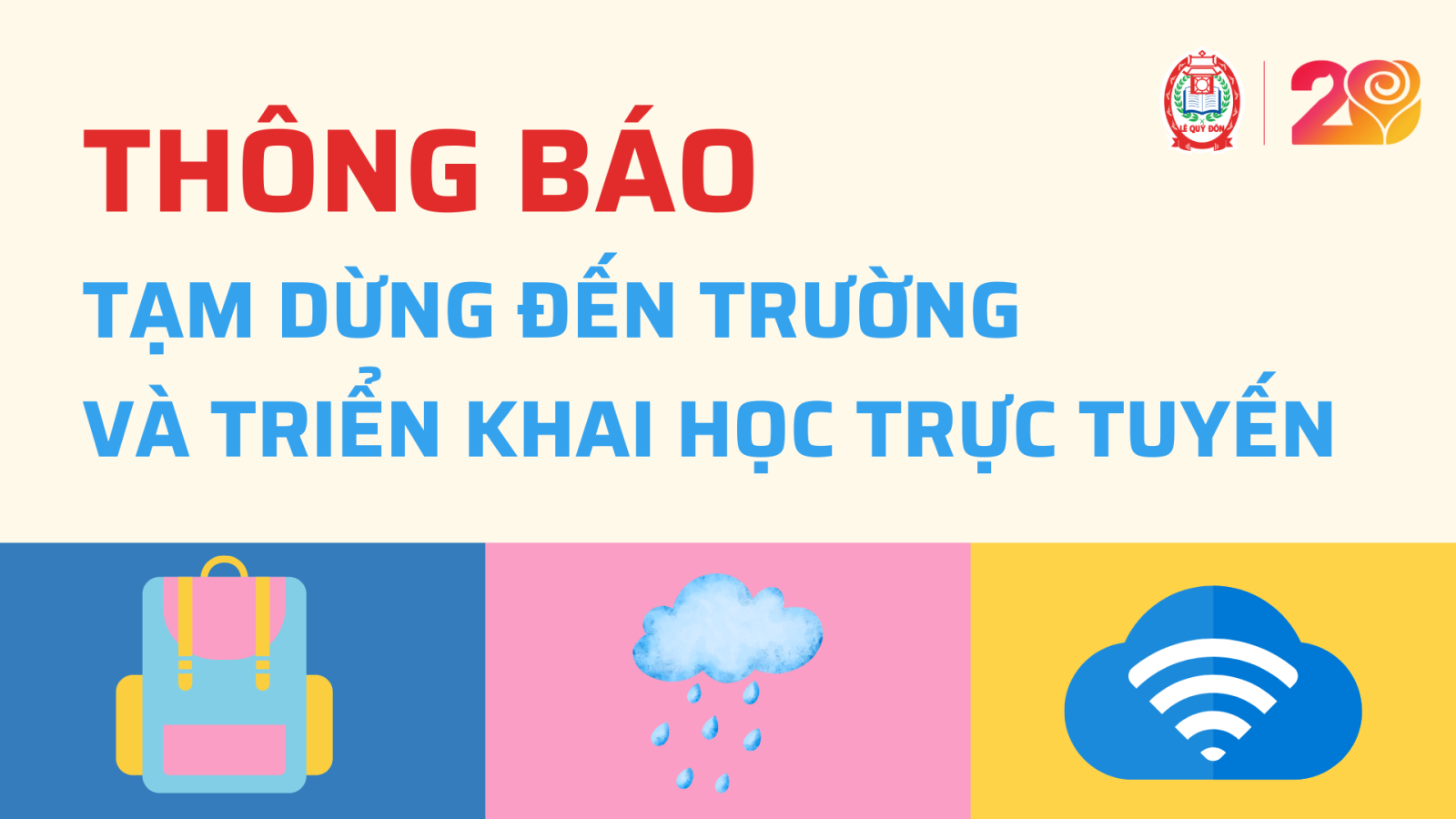 Thông báo tạm dừng đến trường và triển khai học trực tuyến từ 6/10/2025